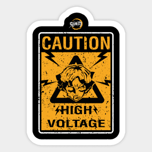 DEMON SLAYER SEASON 2: CAUTION HIGH VOLTAGE (BLACK/GRUNGE) Sticker